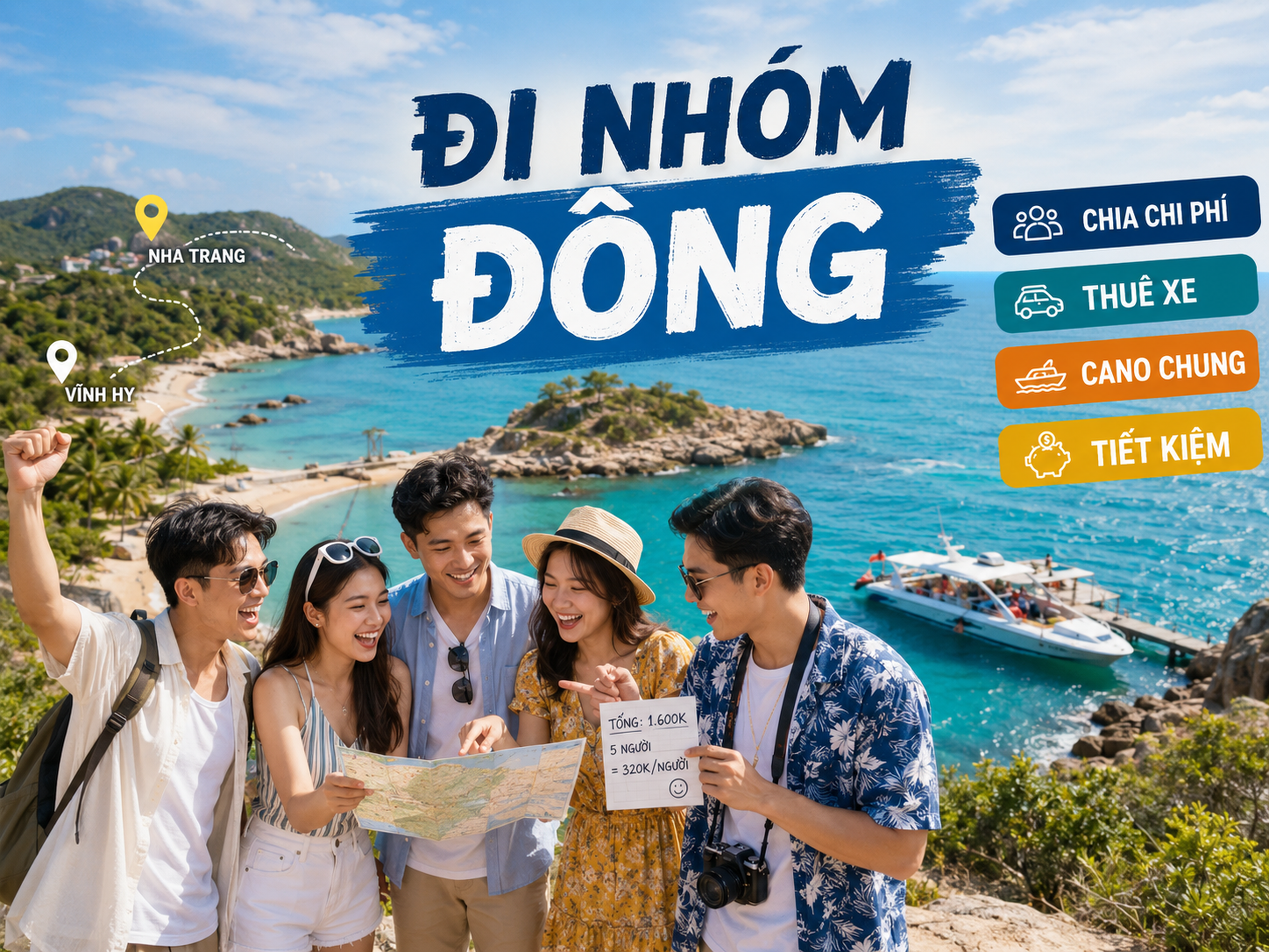 Đi nhóm đông: cách chia chi phí cho chuyến Khánh Hòa - Hình 1