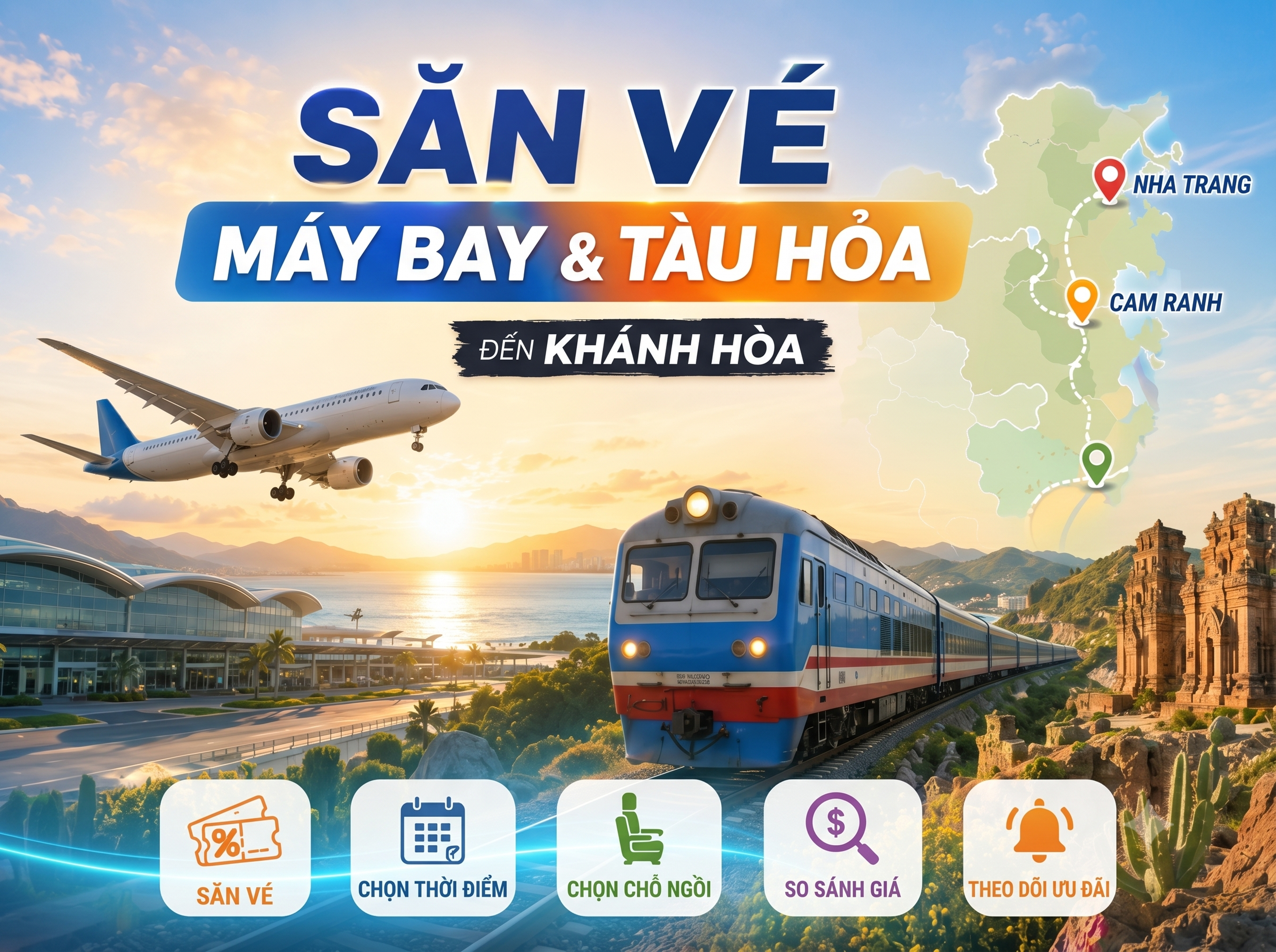 Cách săn vé máy bay và tàu hỏa đến Khánh Hòa - Hình 1