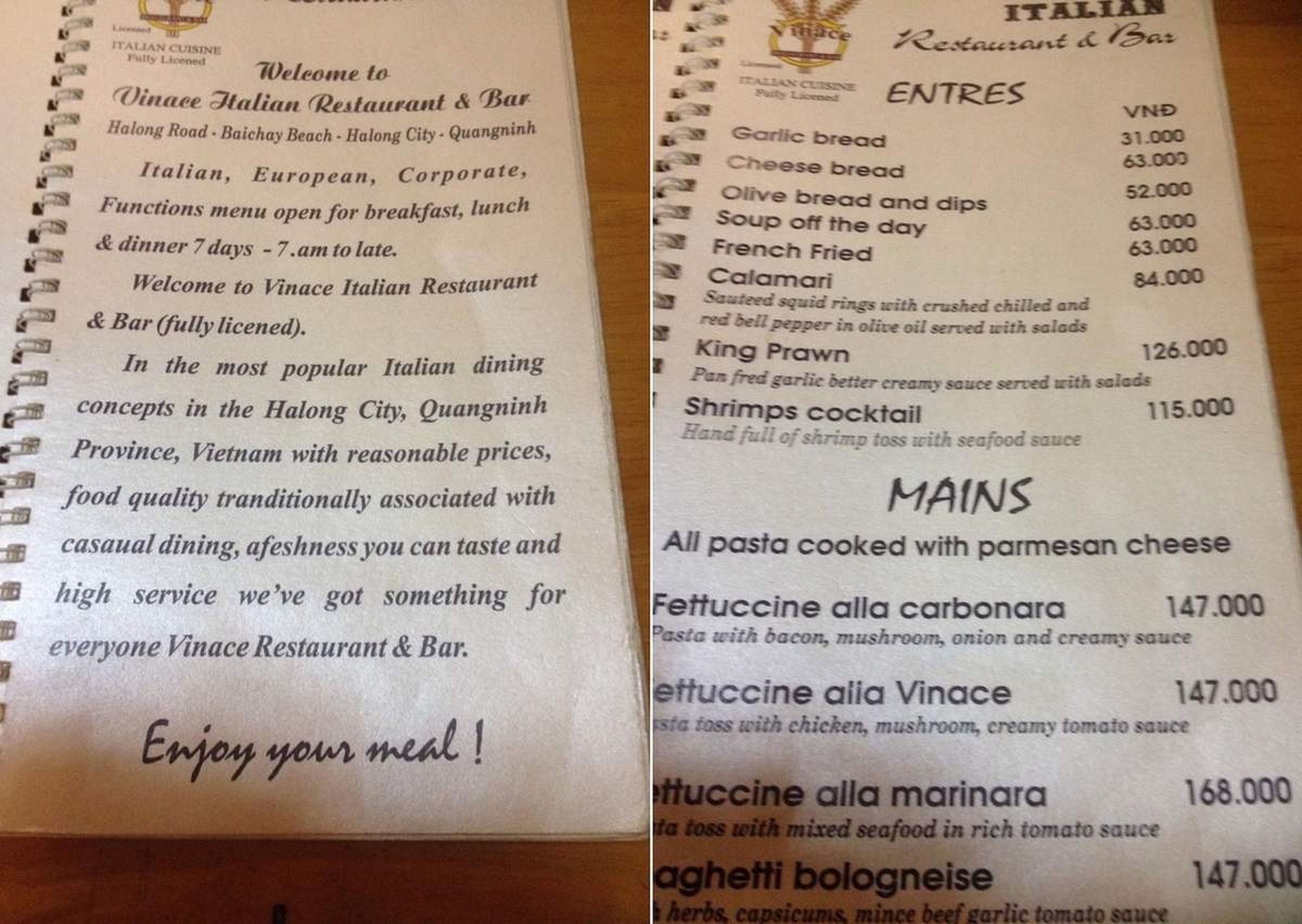 Vinace Italian Restaurant Hạ Long - Thưởng thức ẩm thực Ý khi đến vịnh Thiên Đường - Hình 1